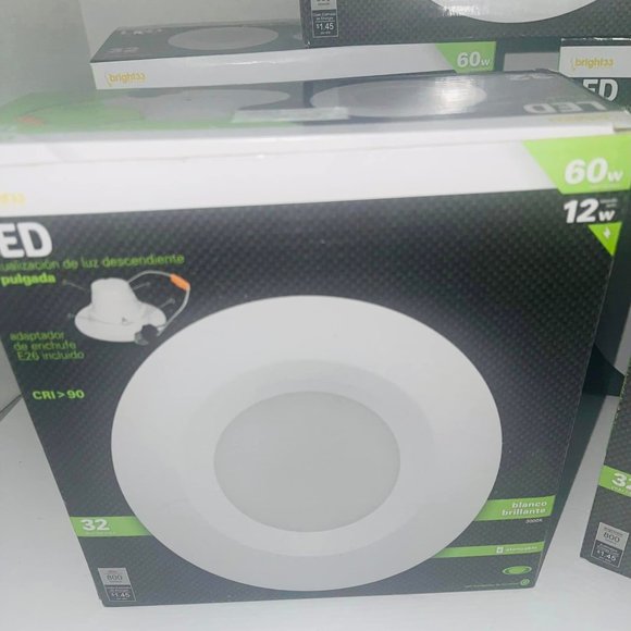 Recessed LED Ceiling lights 6 inch~ 60w/12w ~~32year life~ New In Box~~ set of 5 - Picture 2 of 6
